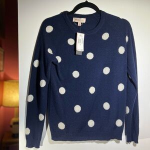 Philosophy Navy Polka Dot Cashmere Sweater